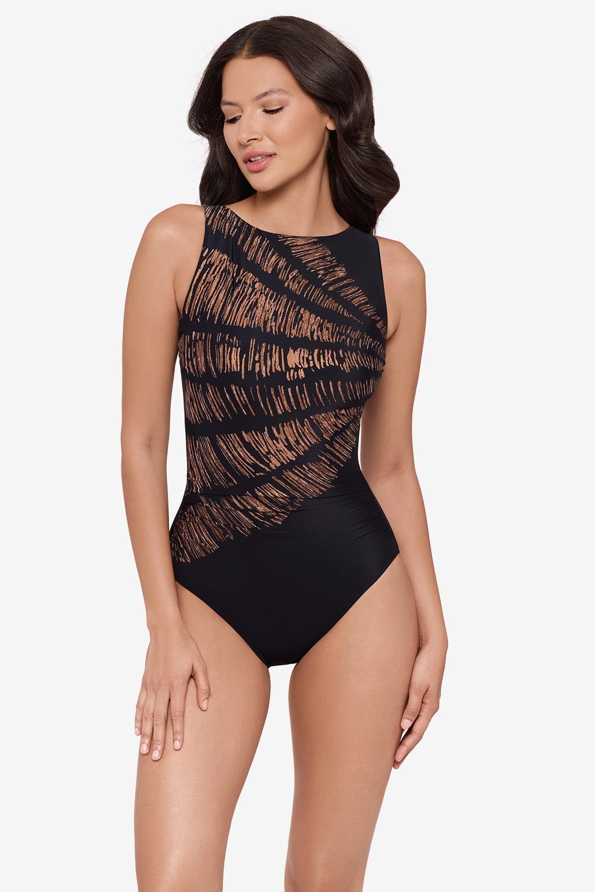 Miraclesuit Black Regatta One Piece Swimsuit in Costa D' Oro