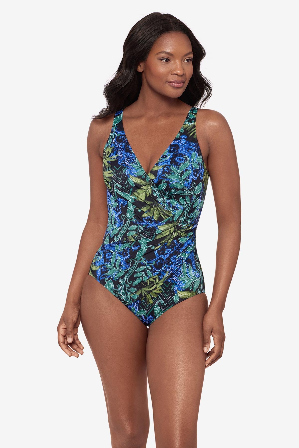Miraclesuit Black/Multi Oceanus One Piece Swimsuit in Gasparilla