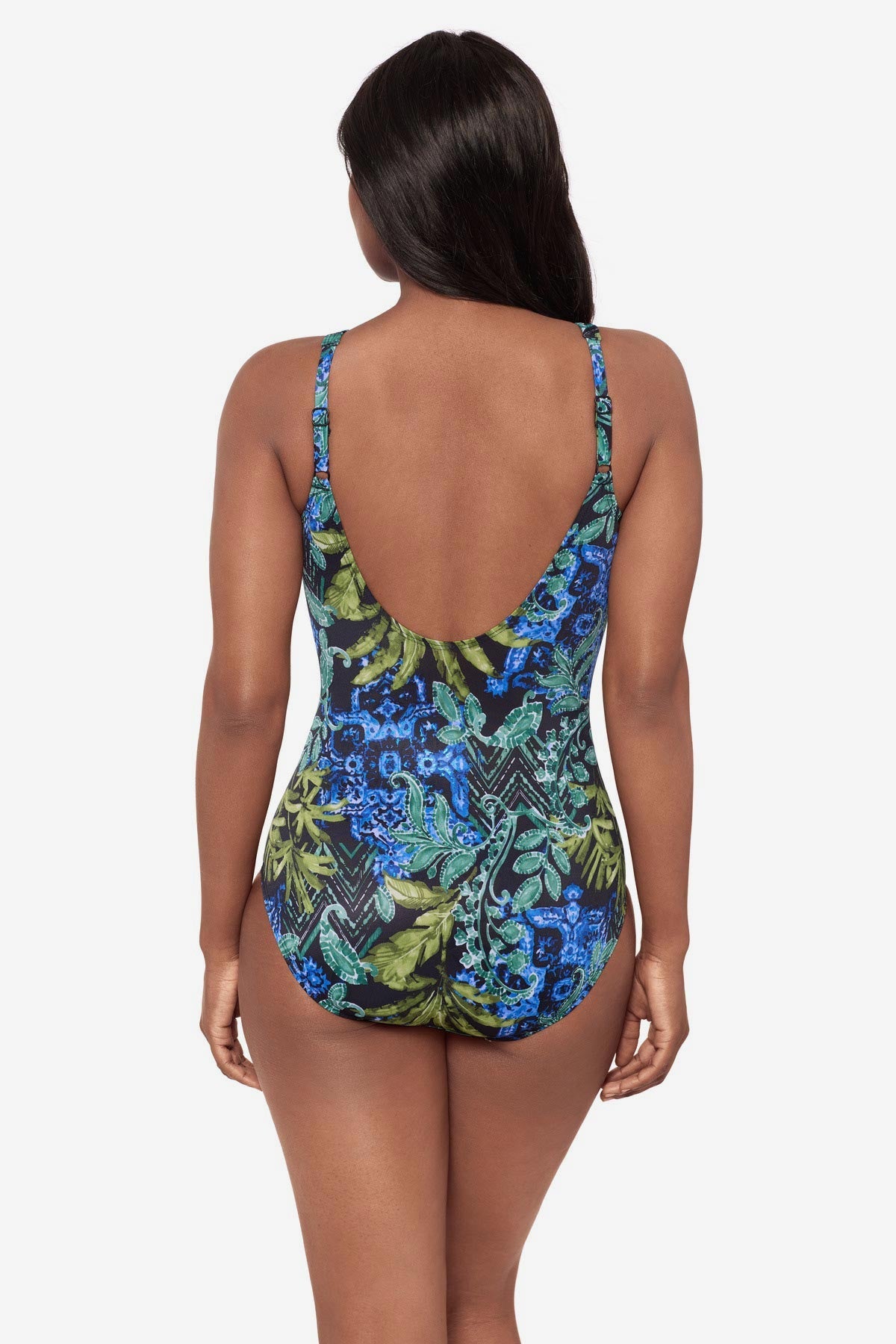 Miraclesuit Black/Multi Oceanus One Piece Swimsuit in Gasparilla