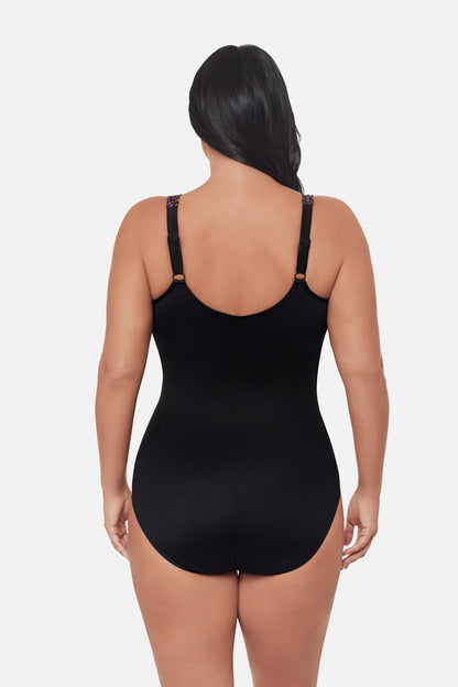 Miraclesuit Black/Multi Plus Size Oceanus One Piece Swimsuit in Light Show