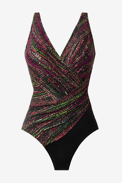 Miraclesuit Black/Multi Plus Size Oceanus One Piece Swimsuit in Light Show