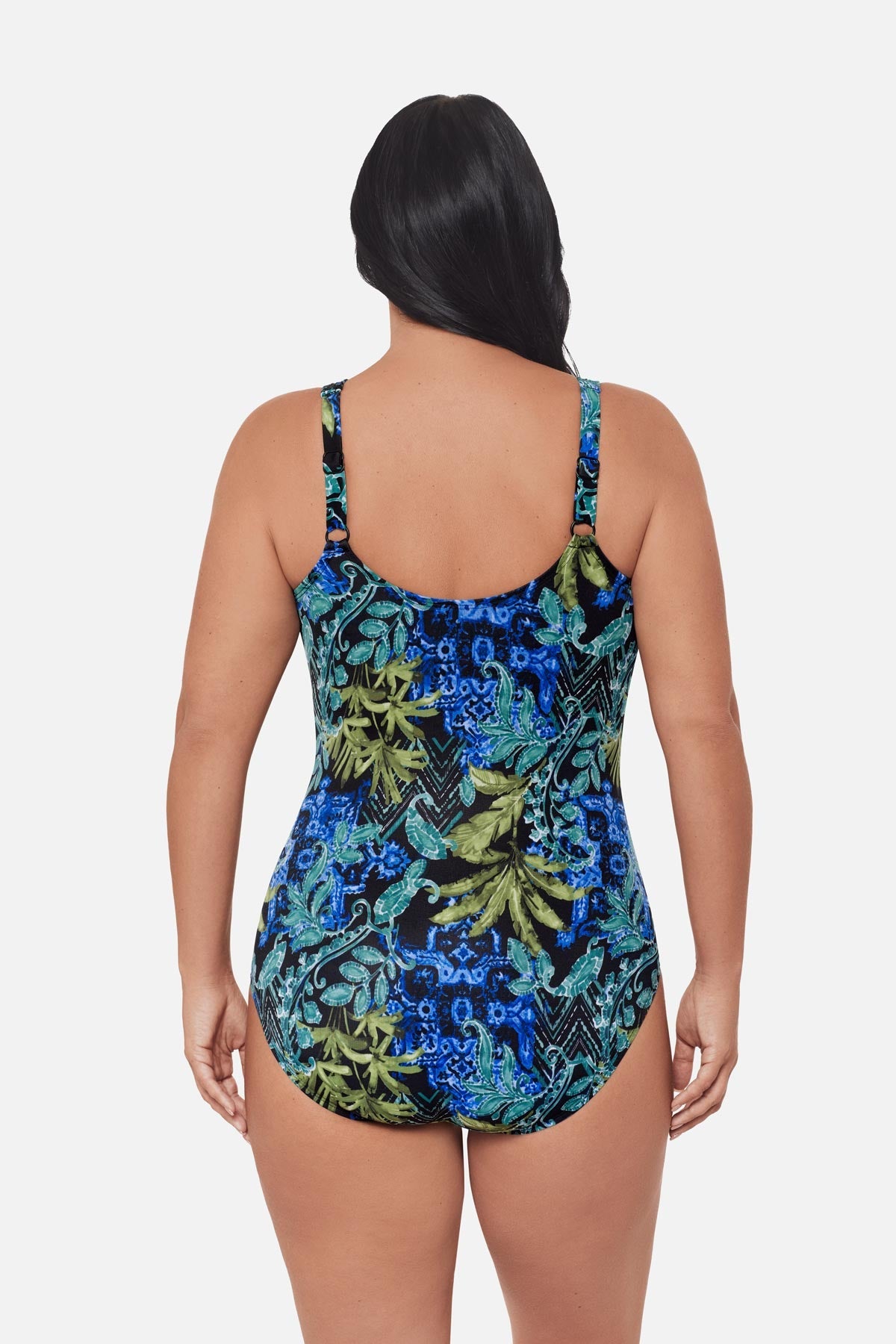 Miraclesuit Black/Multi Plus Size Oceanus One Piece Swimsuit in Gasparilla